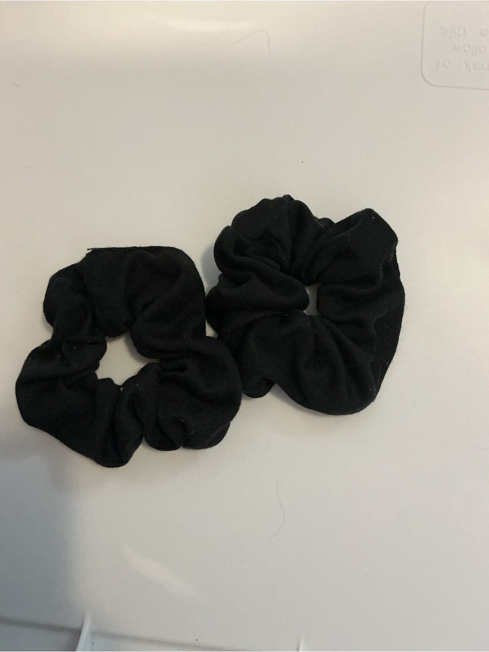 Black Fabric Hair Scrunchies - Set of 2
